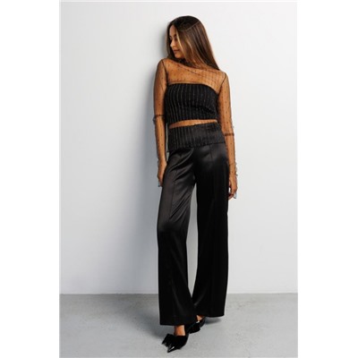 Лонгслив сетка с топом 366BLK (Черный)