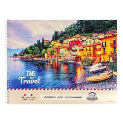Альбом для рисования А3 48л. "Город у воды" гребень.,1 диз в спайке,офсет, микроперф.
