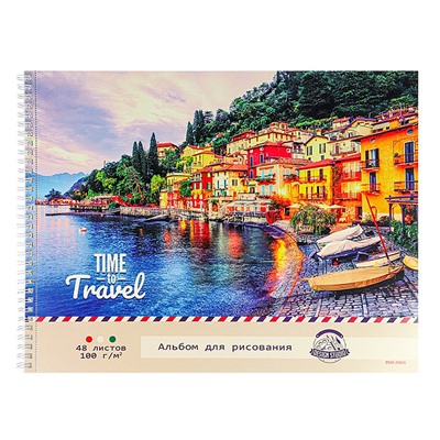 Альбом для рисования А3 48л. "Город у воды" гребень.,1 диз в спайке,офсет, микроперф.