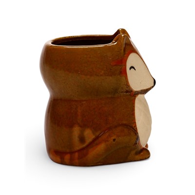 Декоративный горшок для цветов «Лисичка рыжая», керамический, 300 мл, 8×7.5×9.5 см, оранжевый