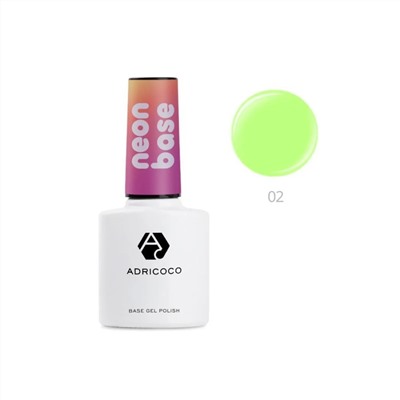 ADRICOCO База для гель-лака / Neon base №02, взрывной лимон, 8 мл 21943