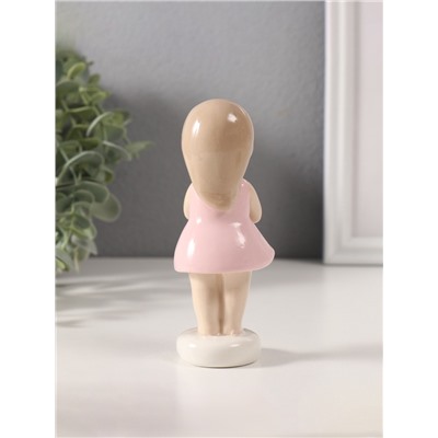 Фигурка керамика «Малышка скромница в розовом платьице», 4×5×12 см
