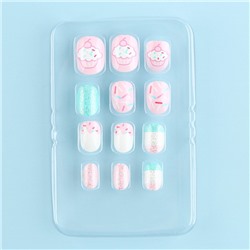 Детские накладные ногти «Сладкий стиль», 12 шт.