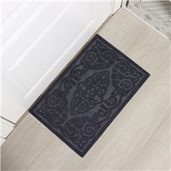 Коврик влаговпитывающий придверный без окантовки Доляна «Восточная сказка», 40×60 см, серый