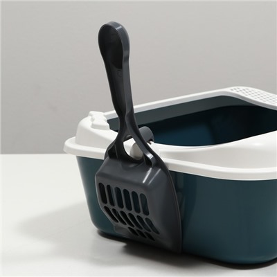 Туалет Сима с бортом + совок-микс 30×39×13.5 см серый