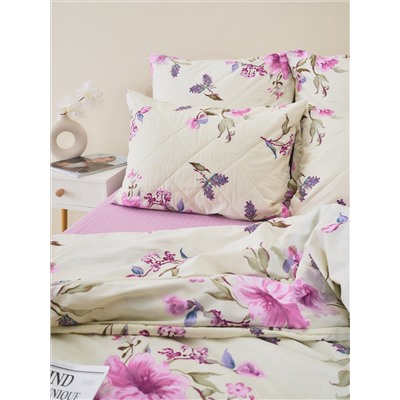 Постельное белье зима-лето из поплина с простыней на резинке - Джина