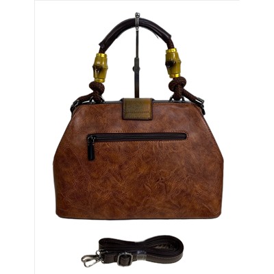 Женская сумка из искусственной кожи, цвет  коричневый