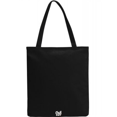 Сумка-шоппер на молнии "АБСОЛЮТНОЕ РАССЛАБЛЕНИЕ" СМ-4556 холщовая ткань, черн, печать, подклада, внут.карм на молнии, 39х35 см Проф-Пресс