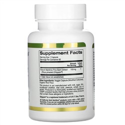 California Gold Nutrition, Oligopin, экстракт коры французской приморской сосны, 100 мг, 60 растительных капсул