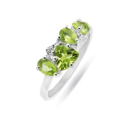 Кольцо из серебра перидот, Николет