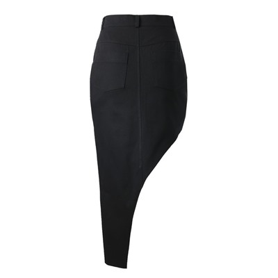 Юбка миди асимметричная женская MIST: Denim размер 48, чёрная