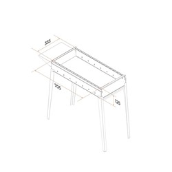 Мангал «Классика 750» МКЛ 750, 102.2×38×78 см, 2 мм, складные ножки, боковая полка