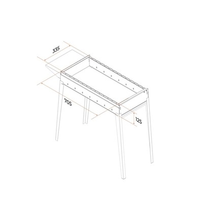 Мангал «Классика 750» МКЛ 750, 2 мм, 78×38×78.5 см