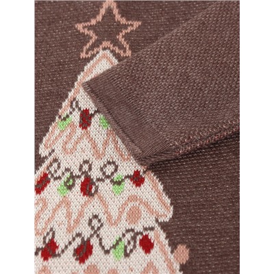 Джемпер вязаный «Крошка Я. Новогодние игрушки», рост 86-92 см, коричневый