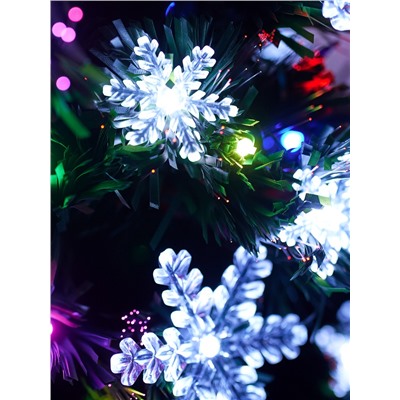 Ёлка светодиодная «Снежинки» 90 см, диаметр нижнего яруса 45 см, 80 веток, мигание, свечение мульти