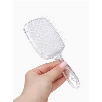 Расчёска массажная, широкая, продуваемая, 8.5×20.5(±1) см, прозрачная