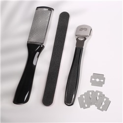 Набор для педикюра, 4 предмета, на блистере, чёрный