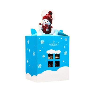 Сладкий новогодний подарок «Теремок со снеговиком», 110 г, МИКС