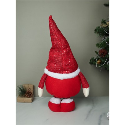 Новогоднее украшение Гном на телескопических ножках 45/60 см красный / SH026 /уп 48/