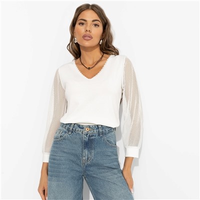 Блуза комбинированная, Попала в сказку (lactic)