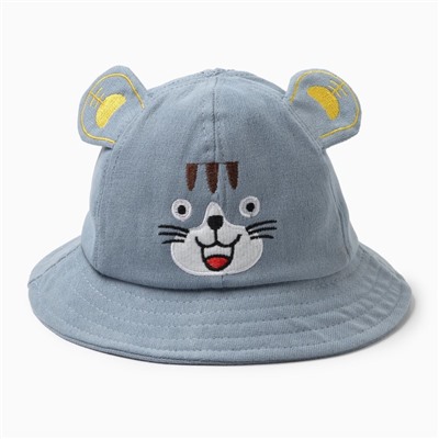 Панама детская MINAKU «Тигра», размер 50, голубая