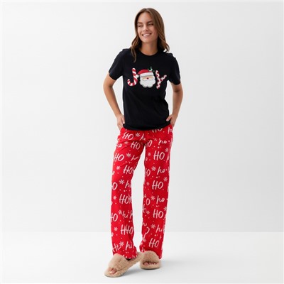 Пижама новогодняя женская (футболка, брюки) KAFTAN Joy, размер 52-54