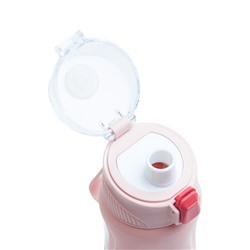 Бутылка для воды, 400 мл, 19.5×7×5.2 см, стеклянная, розовая