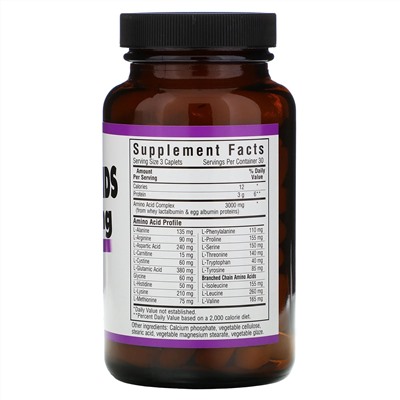 Bluebonnet Nutrition, Аминокислоты, 1000 мг, 90 капсуловидных таблеток