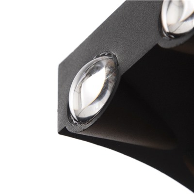 Бра BayerLux «Бисо», 6хLED, 6 Вт, 4000К, IP66, чёрный, 14×4.5×8 см