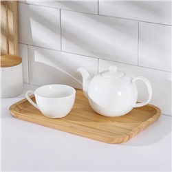 Блюдо для подачи Доляна Striata, прямоугольное, 29×20 см, бамбук