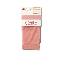 Полиамидные CONTE FANTASY Удлиненные носки с прозрачным верхом в горошек