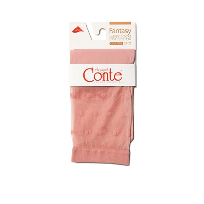 Полиамидные CONTE FANTASY Удлиненные носки с прозрачным верхом в горошек