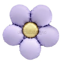 Шар (18''/46 см) Цветок, Ромашка (надув воздухом), Сиреневый, Сатин, 1 шт. в уп.