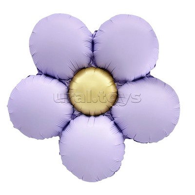 Шар (18''/46 см) Цветок, Ромашка (надув воздухом), Сиреневый, Сатин, 1 шт. в уп.