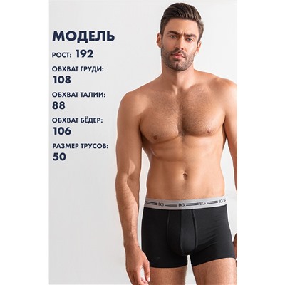 Трусы, набор - 3 штуки муж BeGood UMJ1203D Underwear темно-синий/черный/синий меланж принт