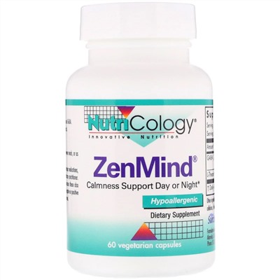 Nutricology, Пищевая добавка ZenMind, 60 растительных капсул