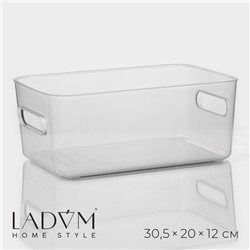 Контейнер для хранения LaDо́m, 30.5×20×12 см, прозрачный
