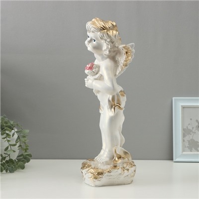 УЦЕНКА Фигура "Ангел большой" перламутр 44х20х15см