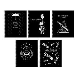 Тетрадь  96л клетка на спирали "Блестящие мысли" ТСФ968571 Listoff