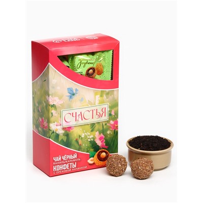 Подарочный набор «Счастья»: чай 50 г, конфеты 150 г