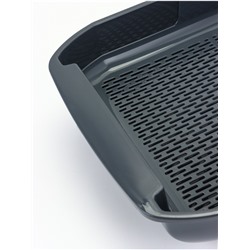 Туалет для кошек Марсель глубокий с сеткой 50×34.5×12 см (полипропилен) серый