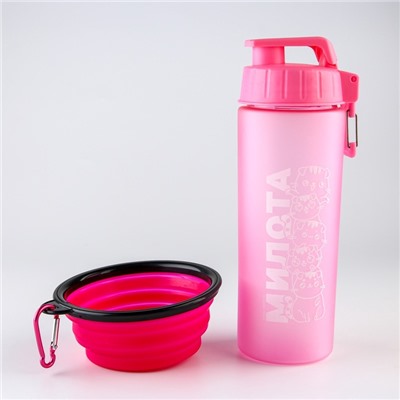 Поилка и силиконовая миска «‎Котики»‎