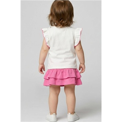 Комплект детский трикотажный для девочек: джемпер (футболка), юбка-шорты PLAYTODAY, 1240076