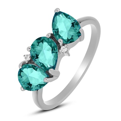 Кольцо, аквамарин выращ., Неаполь