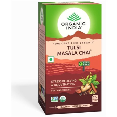 Organic India Tulsi Masala Chai / Масала Чай со Священным Базиликом 25 Чайные пакетики