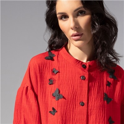 Рубашка нарядная, Нежный шум (красная)