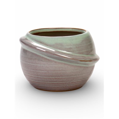 Декоративный горшок для цветов «Сатурн», 6×6×6 см, керамический, серый, Greengo