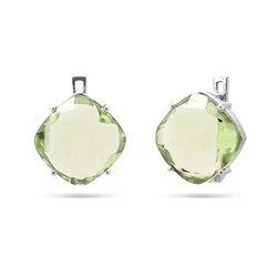 Серьги из серебра зеленый аметист, Пучина