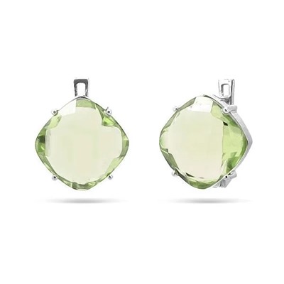 Серьги из серебра зеленый аметист, Пучина