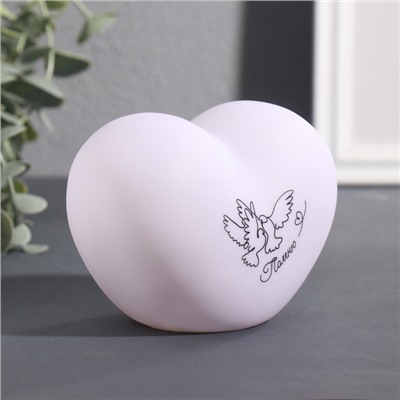 Фигурка светящаяся RISALUX «Сердце. Голуби», LED-ночник, 3хLR44, 8×11×7 см